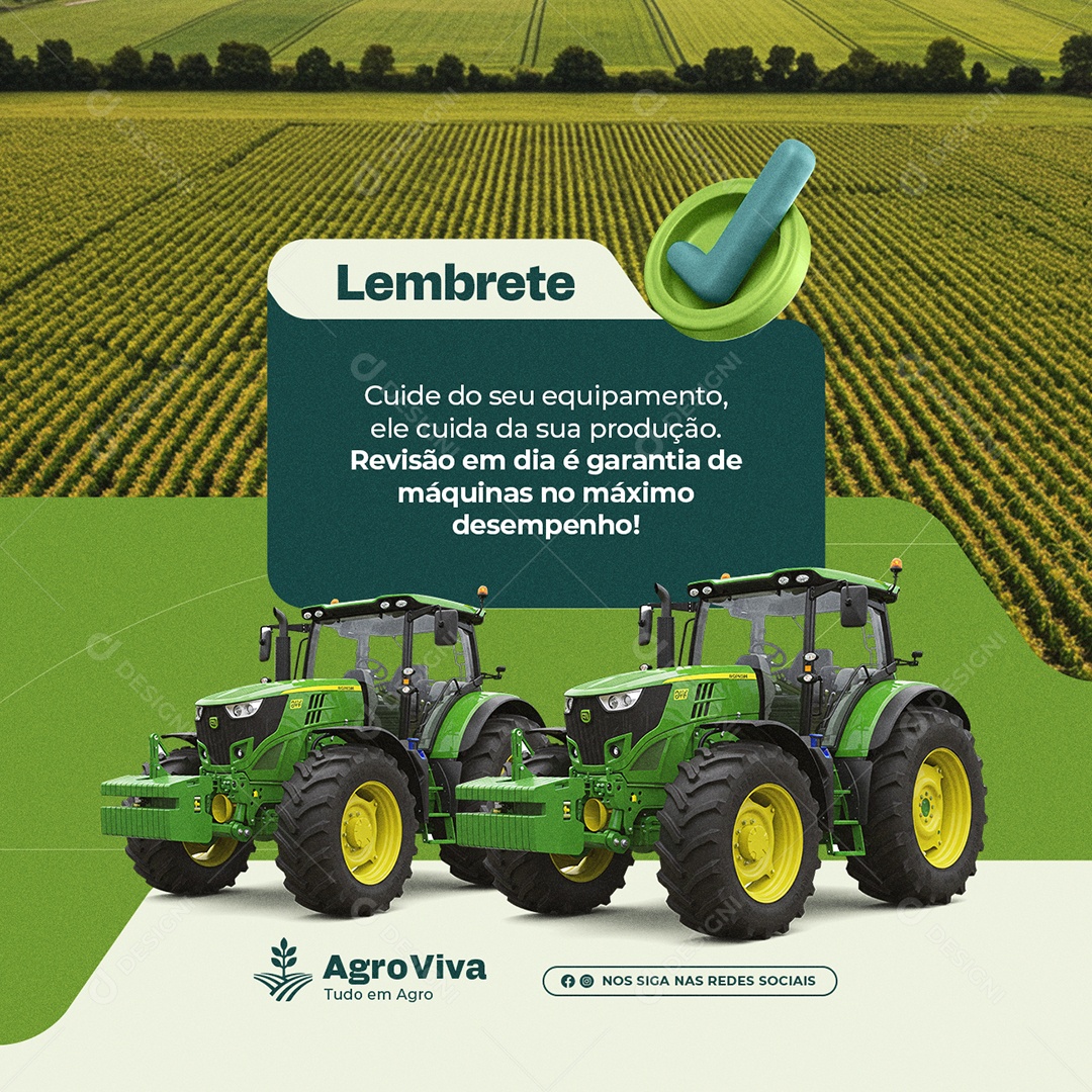 Agronegócio Lembrete Social Media PSD Editável