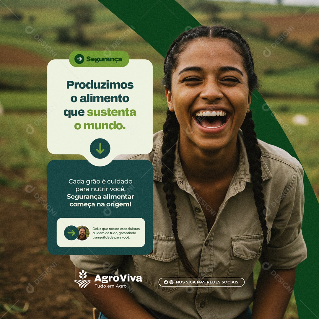 Agronegócio Segurança Produzimos o Alimento Que Sustenta o Mundo Social Media PSD Editável