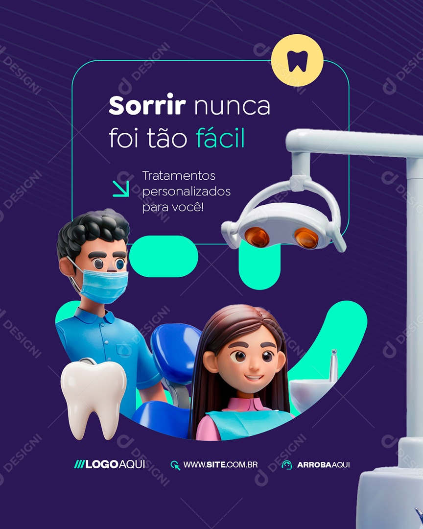 Odonto Sorrir Nunca Foi Tão Fácil Social Media PSD Editável