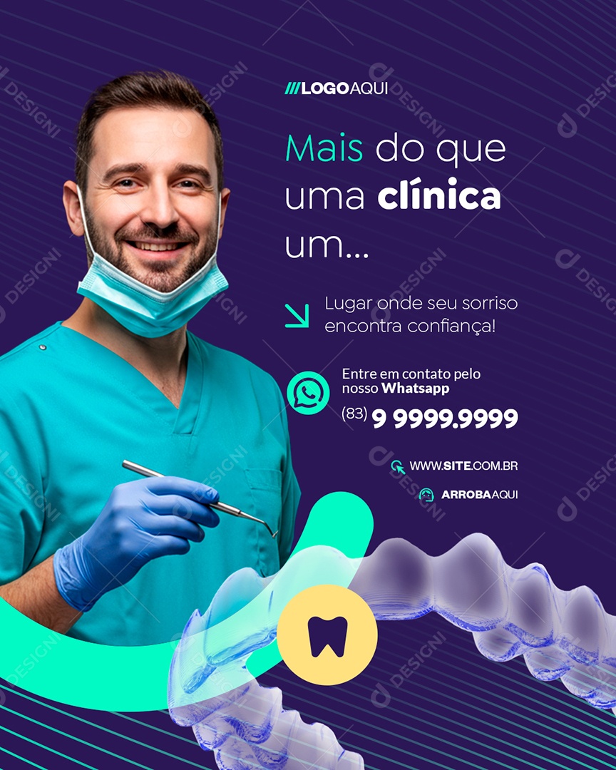 Odonto Mais do Que Uma Clínica Social Media PSD Editável