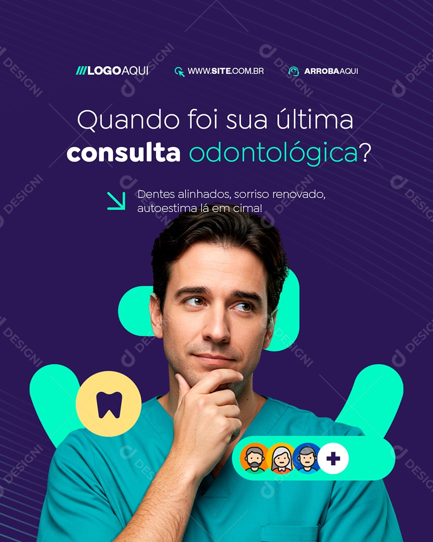 Odonto Quando Foi Sua Última Consulta Odontológica Social Media PSD Editável
