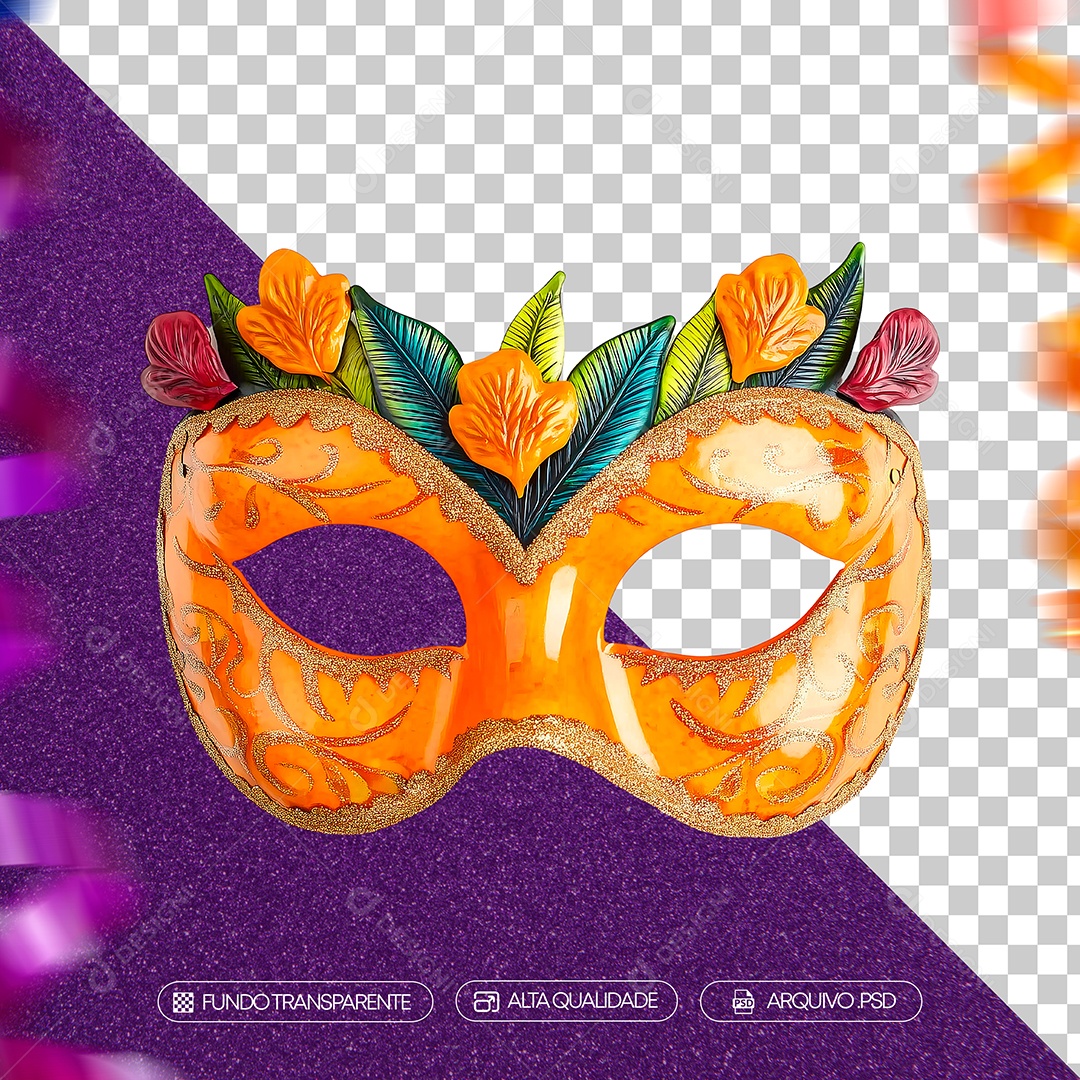 Máscara de Carnaval Realista Para Composição PSD