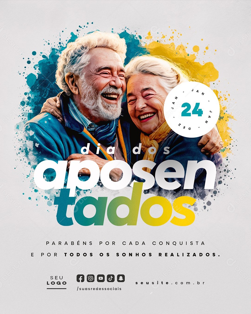 Social Media Dia dos Aposentado 24 de Janeiro PSD Editável