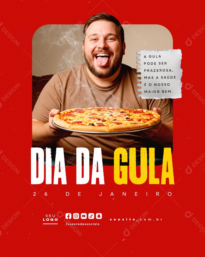 Dia da Gula 26 de Janeiro Social Media PSD Editável