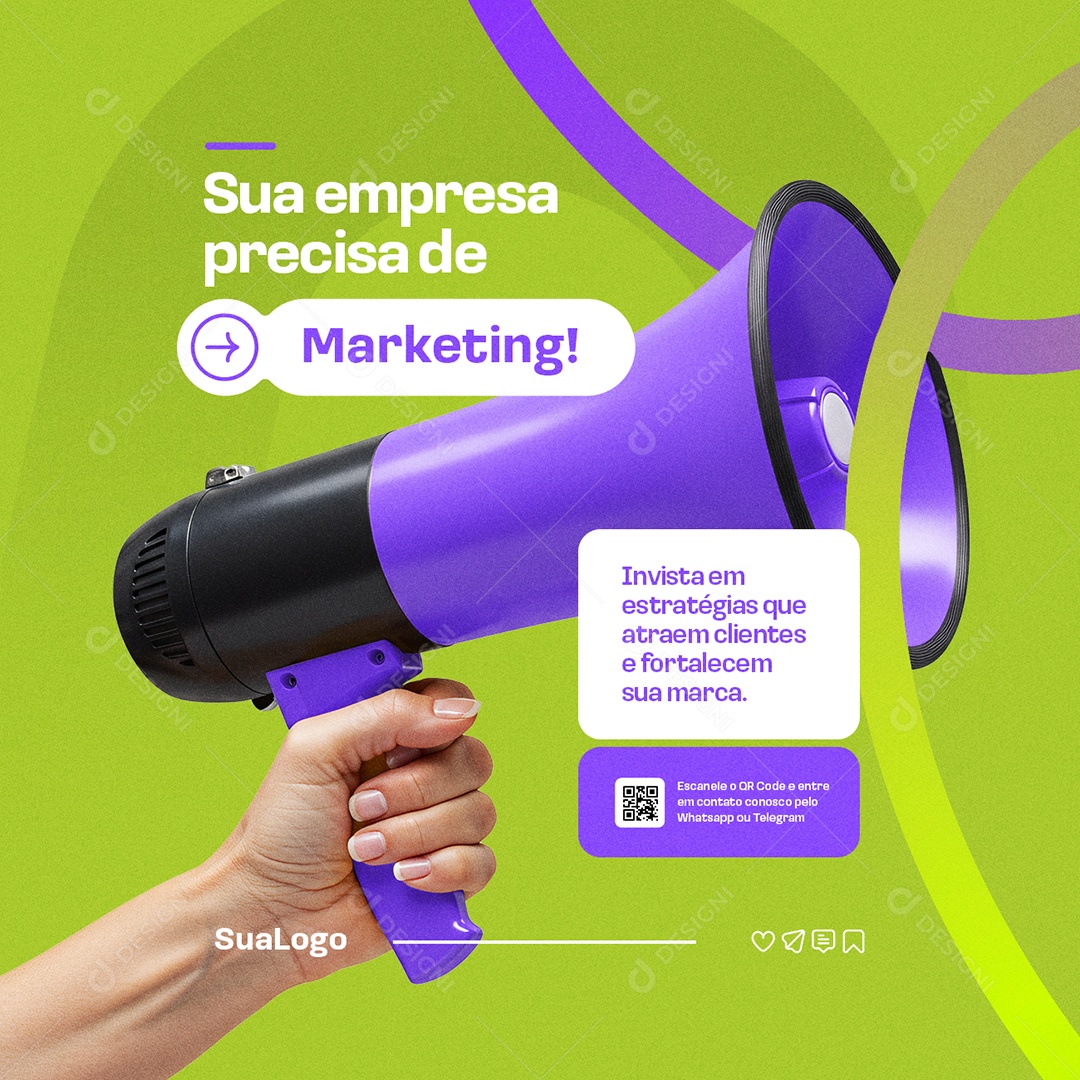 Gestão Sua Empresa Precisa de Marketing Social Media PSD Editável