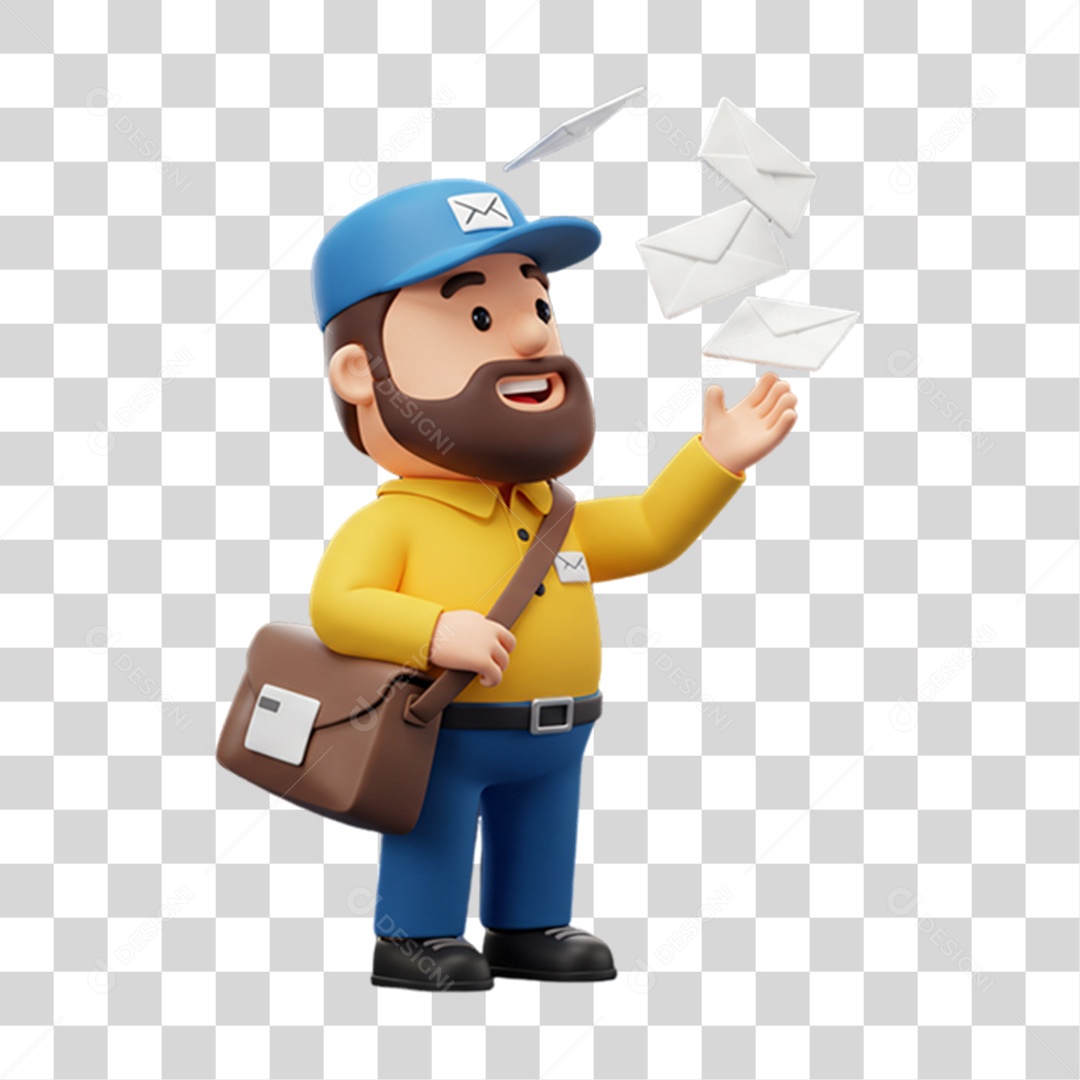 Entregador Carteiro Encomendas PNG Transparente