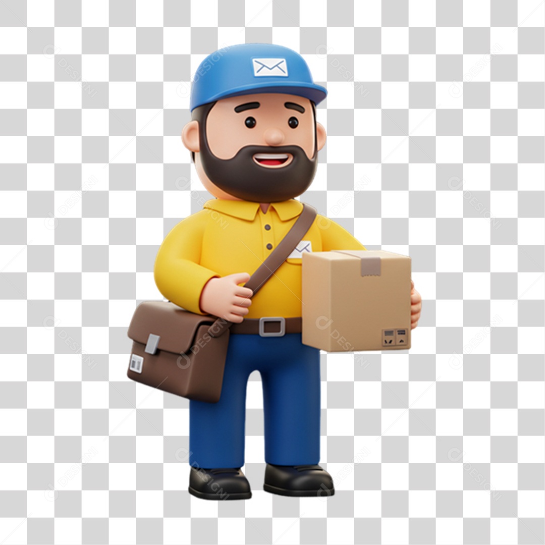 Entregador Carteiro Encomendas PNG Transparente