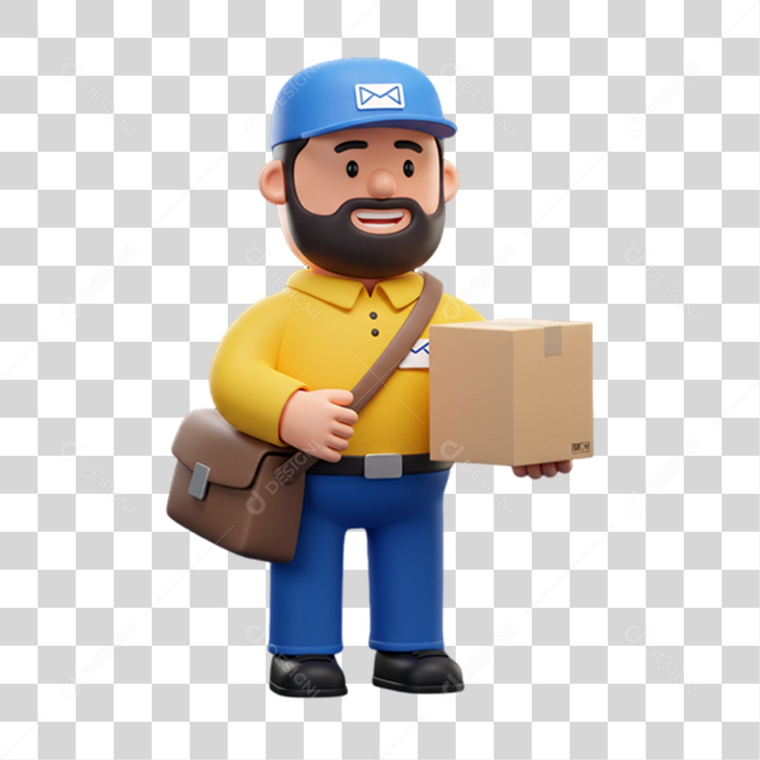 Entregador Carteiro Encomendas PNG Transparente