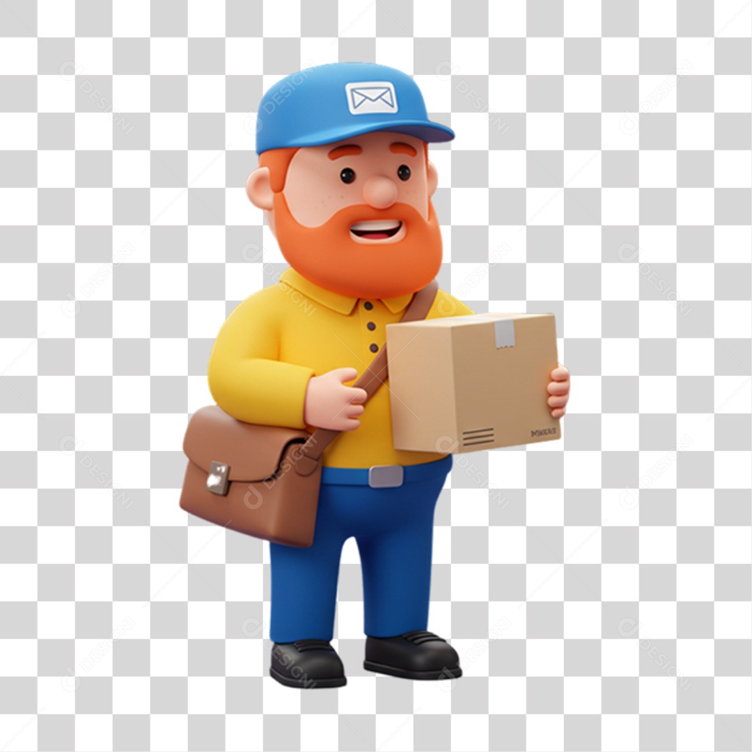 Entregador Carteiro Encomendas PNG Transparente