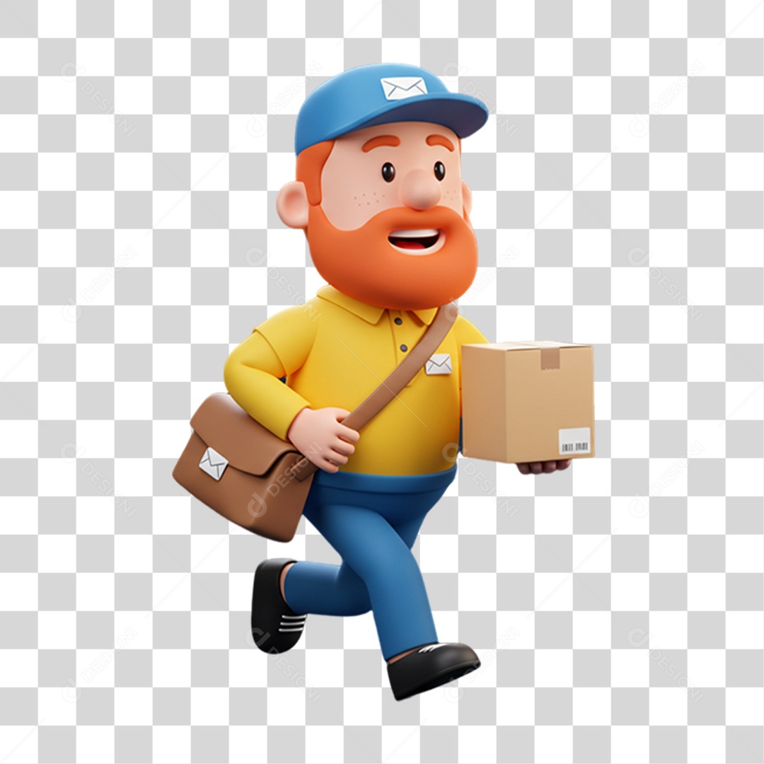 Entregador Carteiro Encomendas PNG Transparente