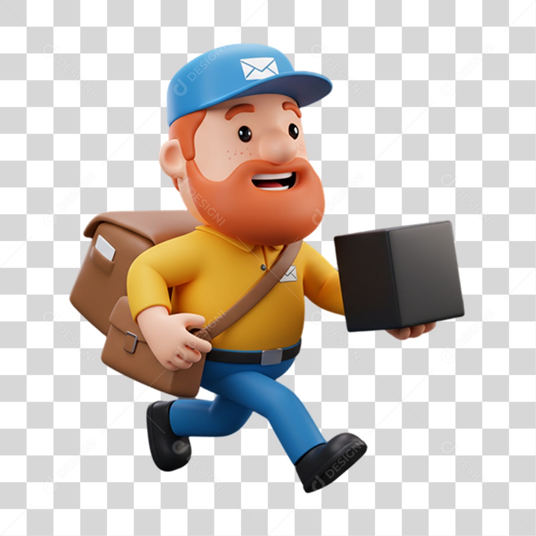 Entregador Carteiro Encomendas PNG Transparente