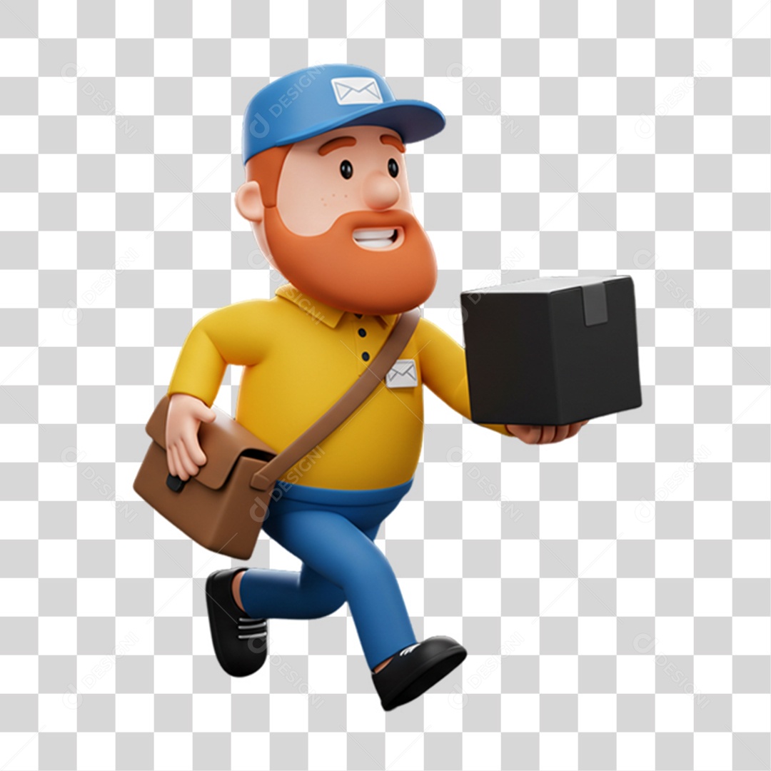 Entregador Carteiro Encomendas PNG Transparente
