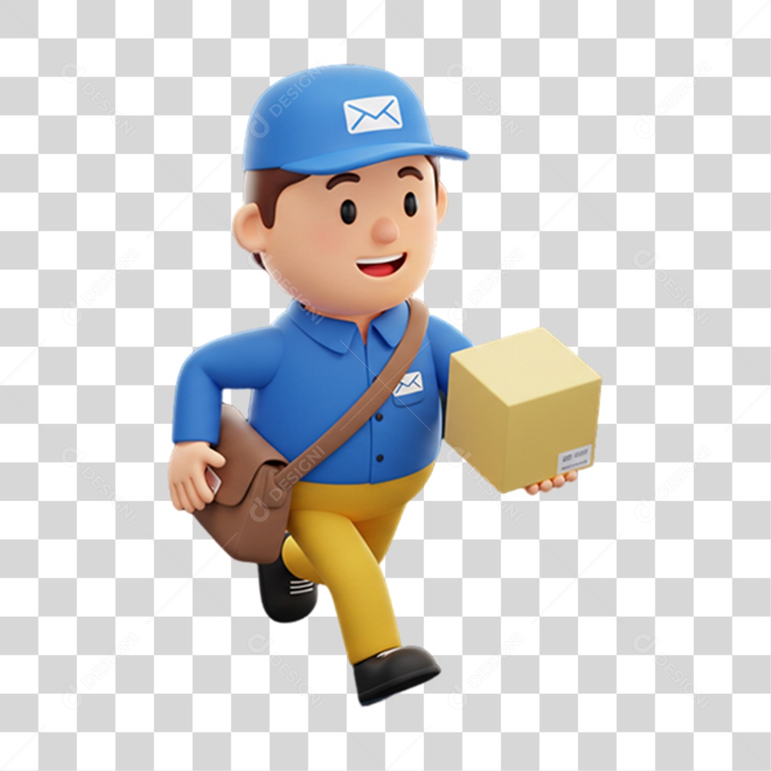 Entregador Carteiro Encomendas PNG Transparente