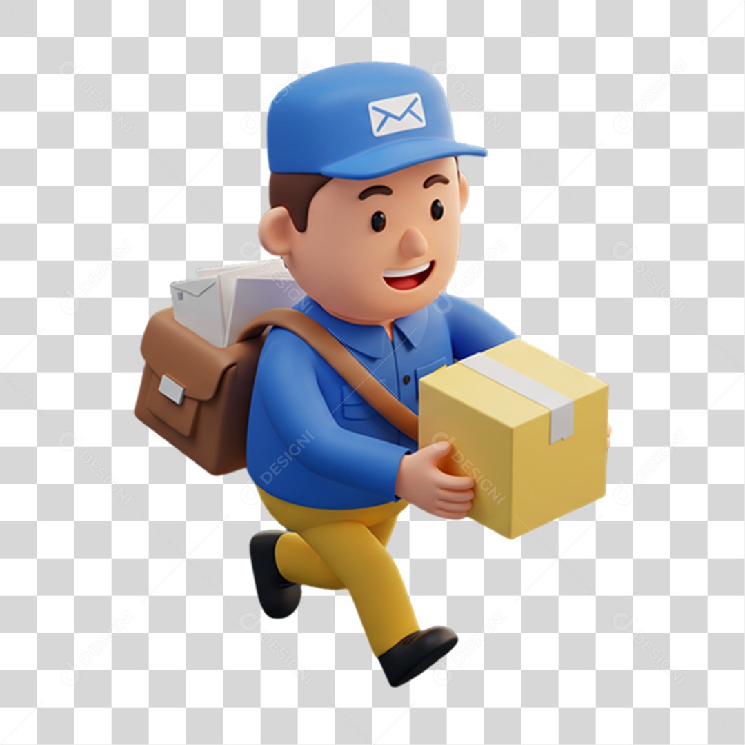 Entregador Carteiro Encomendas PNG Transparente