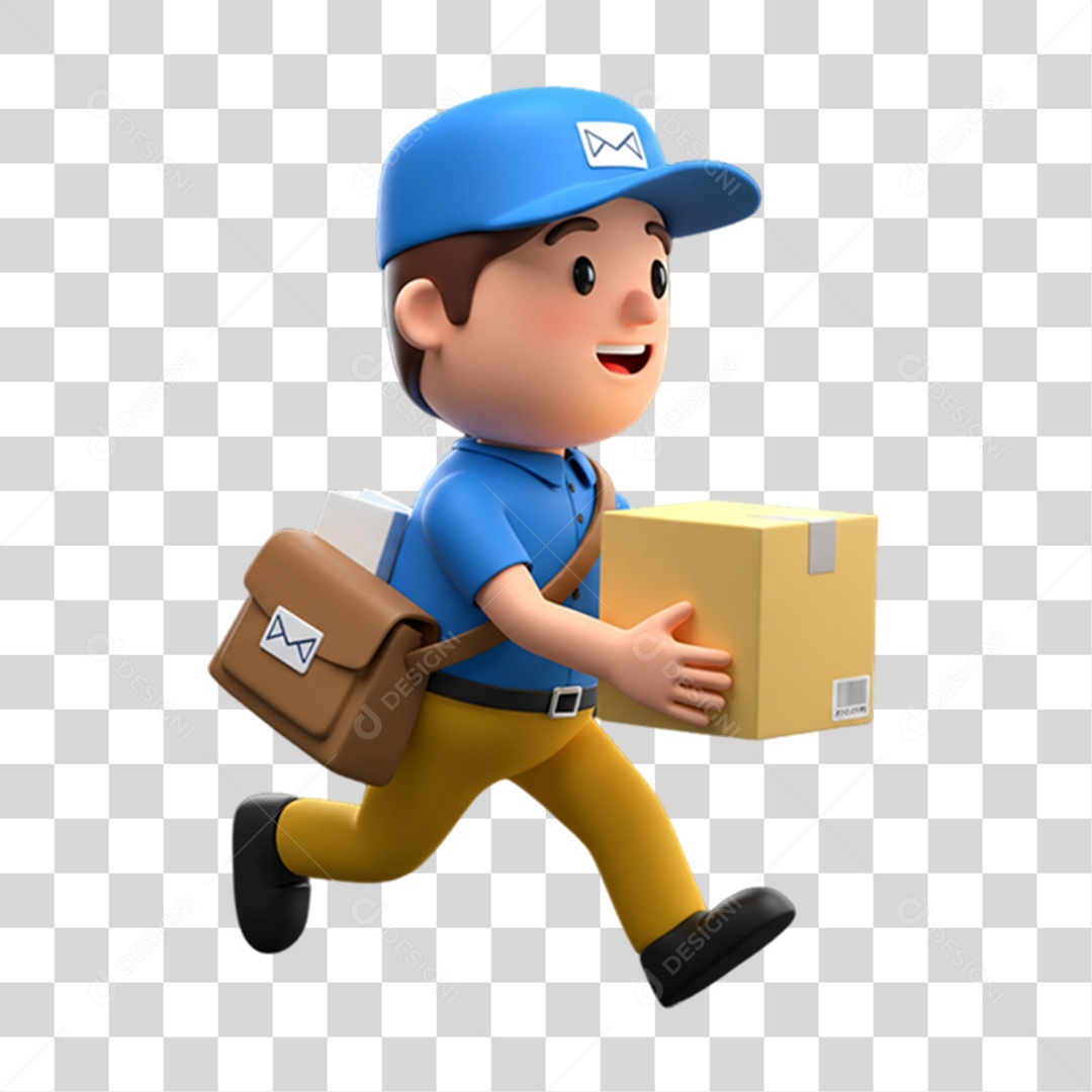 Entregador Carteiro Encomendas PNG Transparente