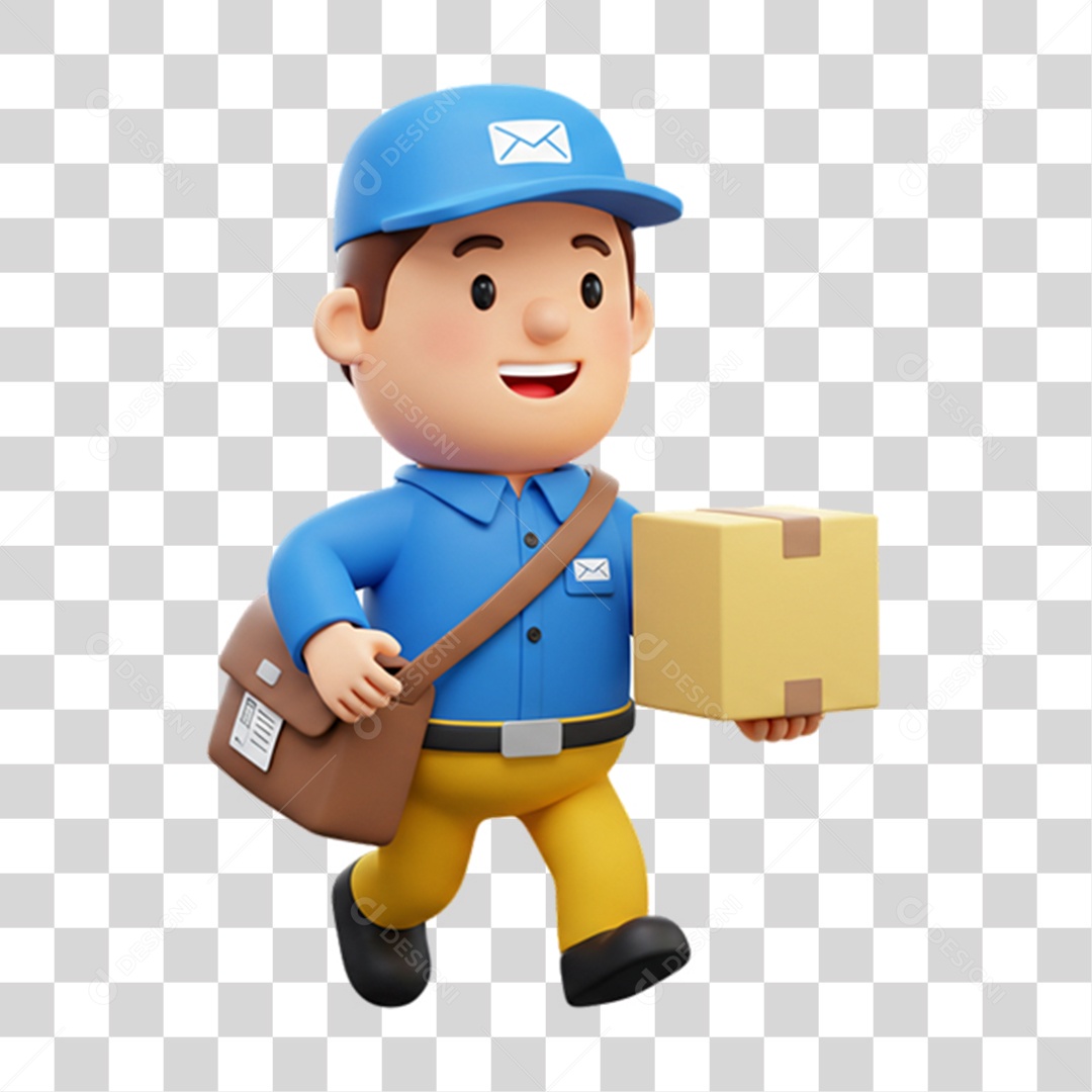 Entregador Carteiro Encomendas PNG Transparente