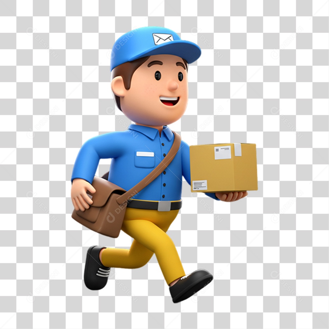 Entregador Carteiro Encomendas PNG Transparente
