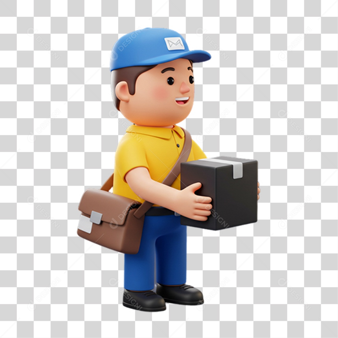 Entregador Carteiro Encomendas PNG Transparente
