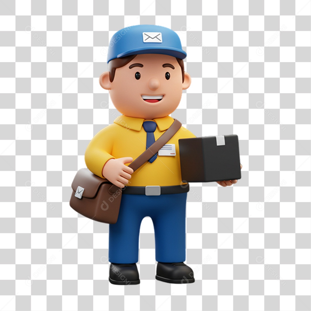 Entregador Carteiro Encomendas PNG Transparente