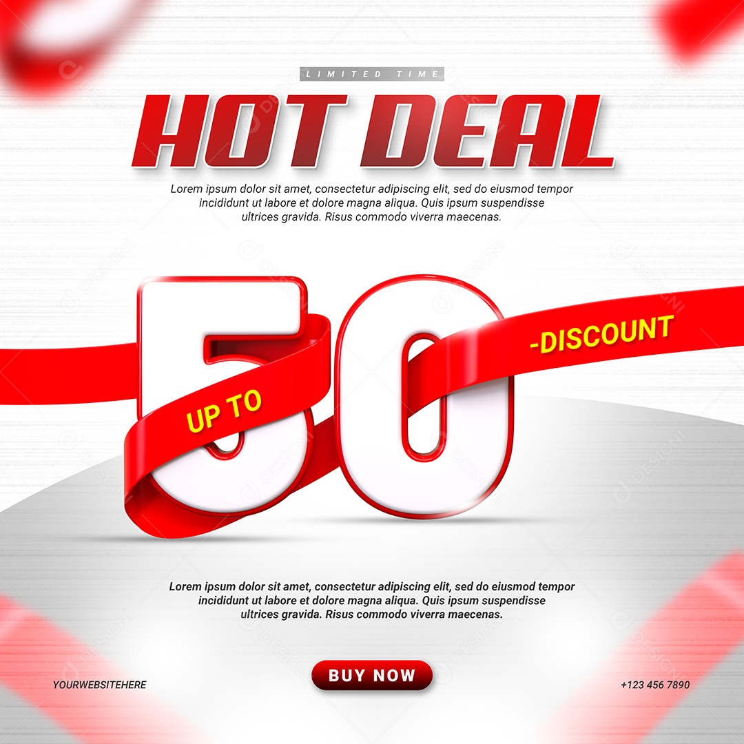 Loja Ideal Quente 50% Desconto Social Media PSD Editável