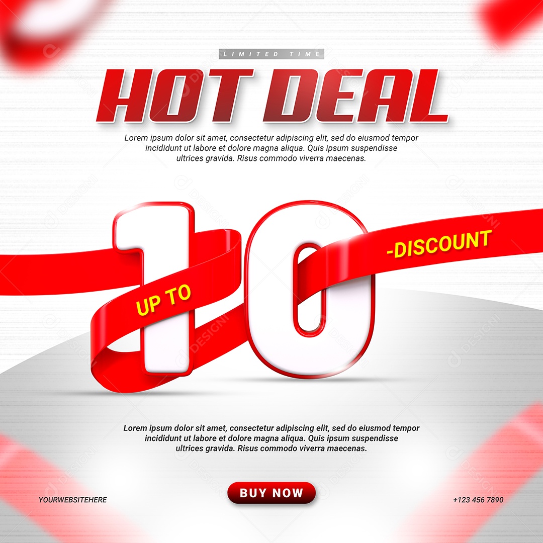 Loja Ideal Quente 10% Desconto Social Media PSD Editável