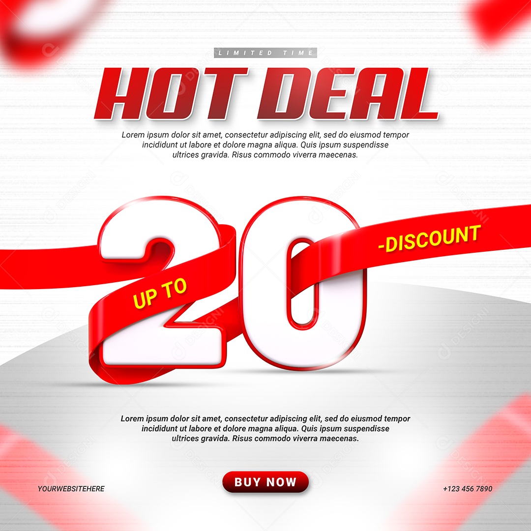 Loja Ideal Quente 20% Desconto Social Media PSD Editável