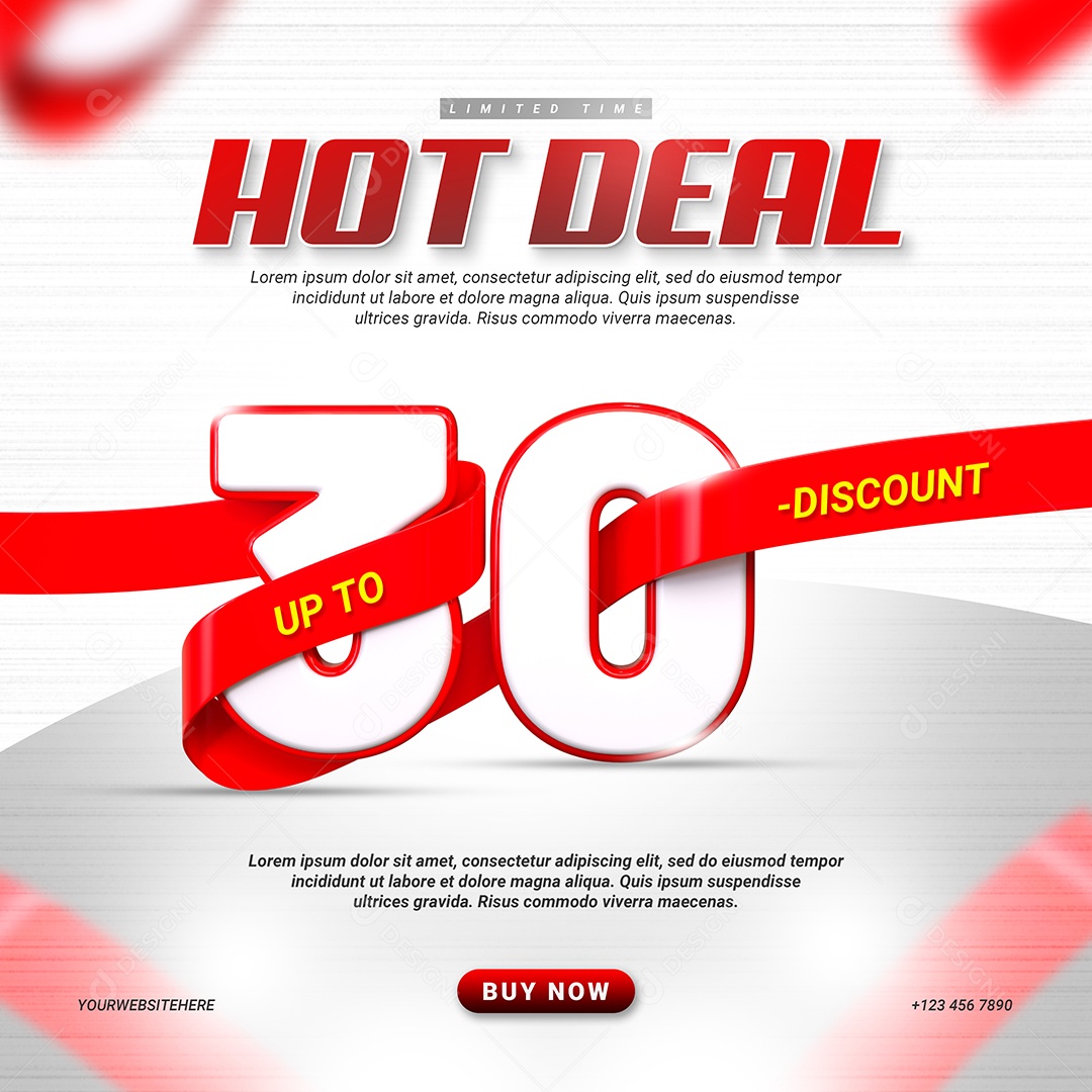 Loja Ideal Quente 30% Desconto Social Media PSD Editável