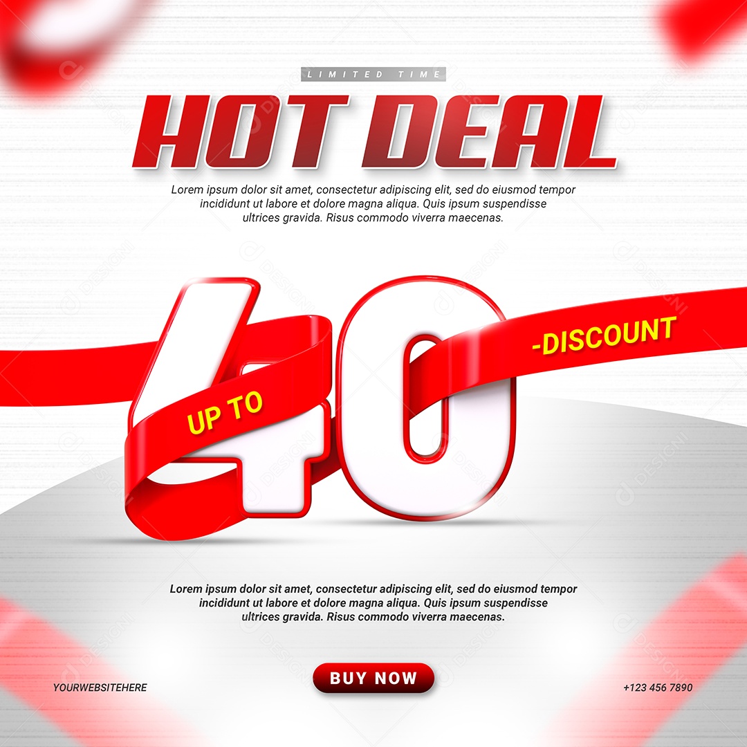 Loja Ideal Quente 40% Desconto Social Media PSD Editável