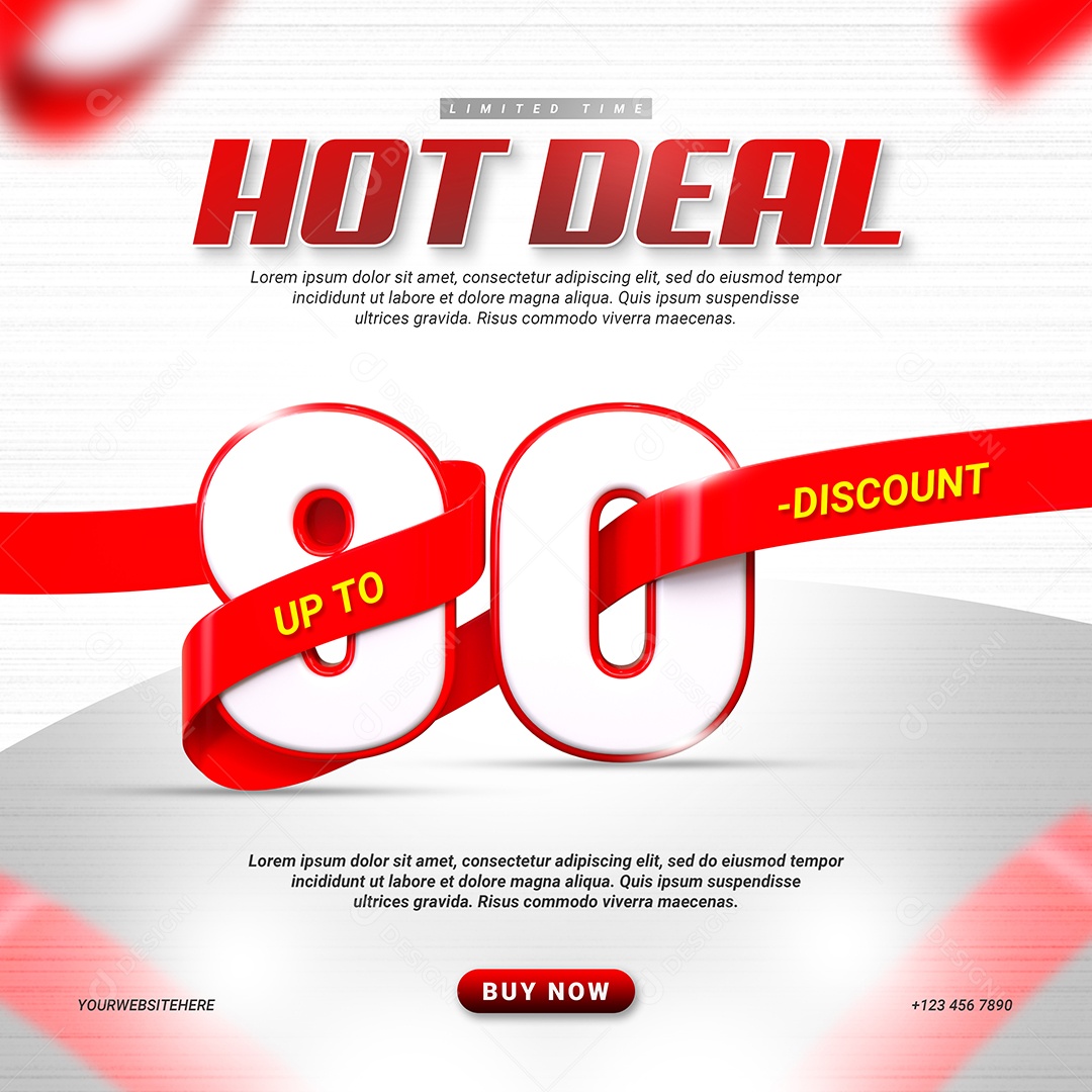 Loja Ideal Quente 80% Desconto Social Media PSD Editável