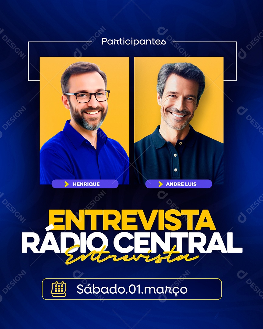Entrevista Radio Central Social Media PSD Editável
