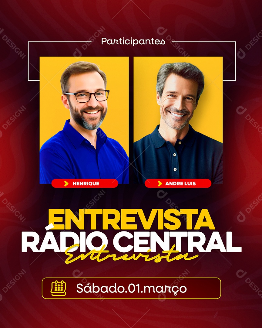 Entrevista Radio Central Social Media PSD Editável
