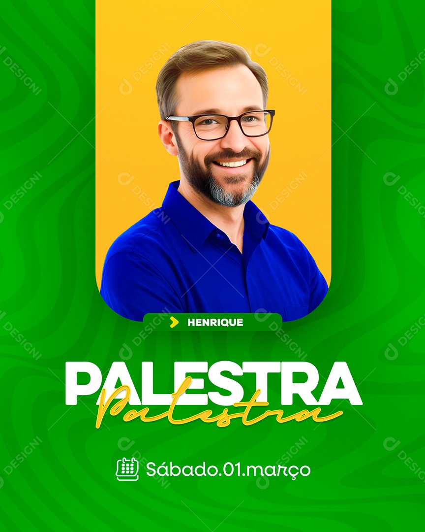 Palestra Com Henrique Sábado 01 de Março Social Media PSD Editável
