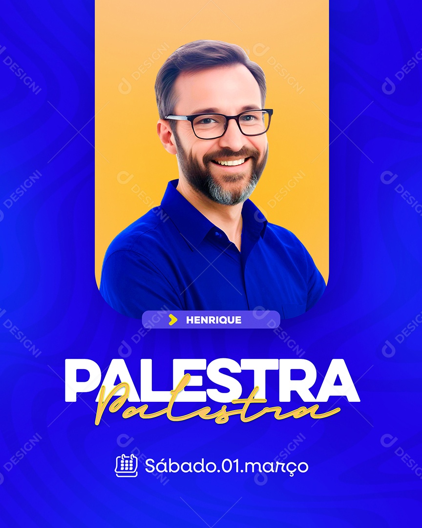 Palestra Com Henrique Sábado 01 de Março Social Media PSD Editável