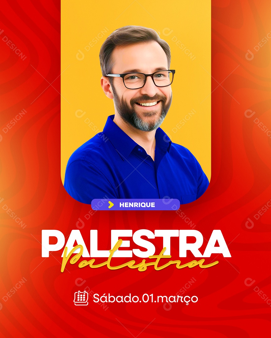 Palestra Com Henrique Sábado 01 de Março Social Media PSD Editável