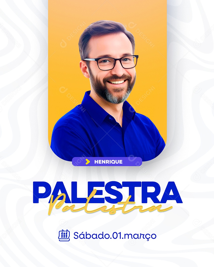 Palestra Com Henrique Sábado 01 de Março Social Media PSD Editável