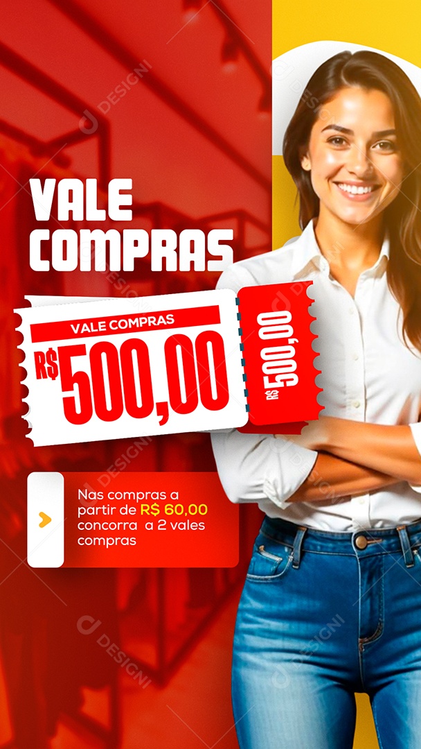 Story Vale Compras Nas Compras A partir de 60 Reais Social Media PSD Editável