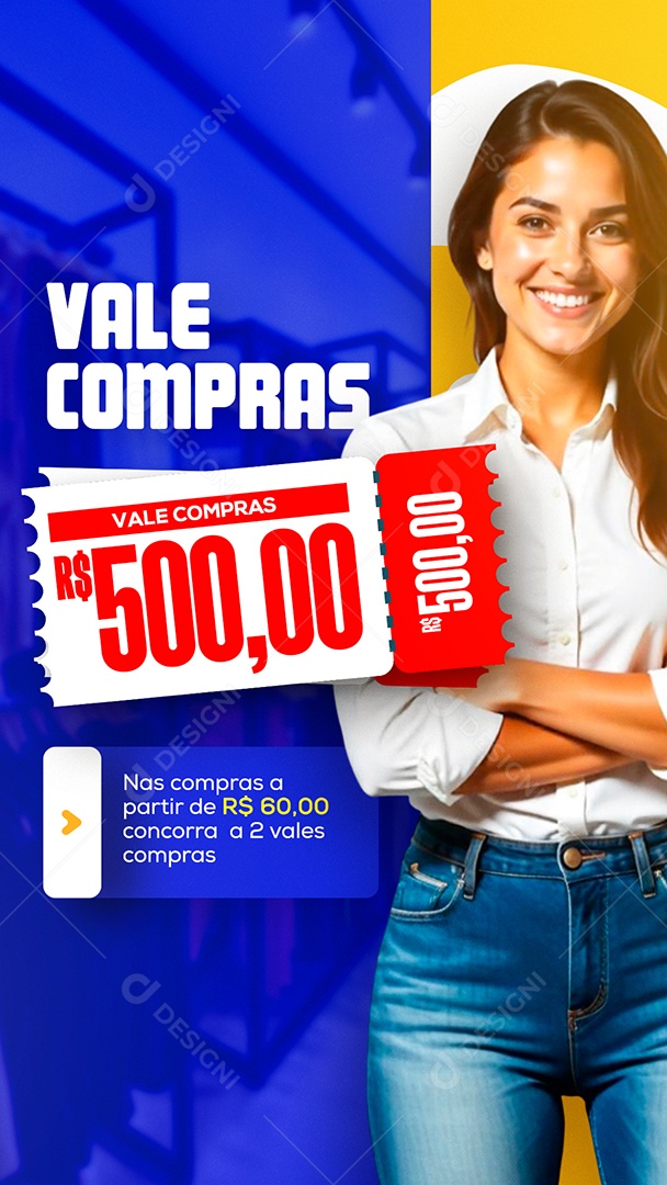 Story Vale Compras Nas Compras A partir de 60 Reais Social Media PSD Editável