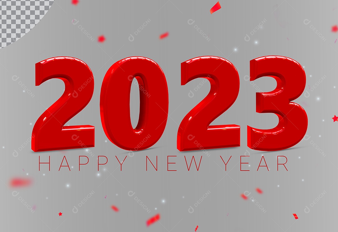 Elemento 3D Número 2023 Ano Novo Para Composição PSD