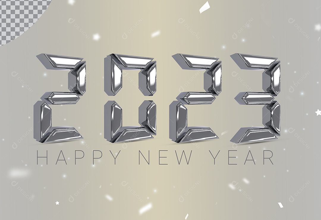 Elemento 3D Número 2023 Ano Novo Para Composição PSD