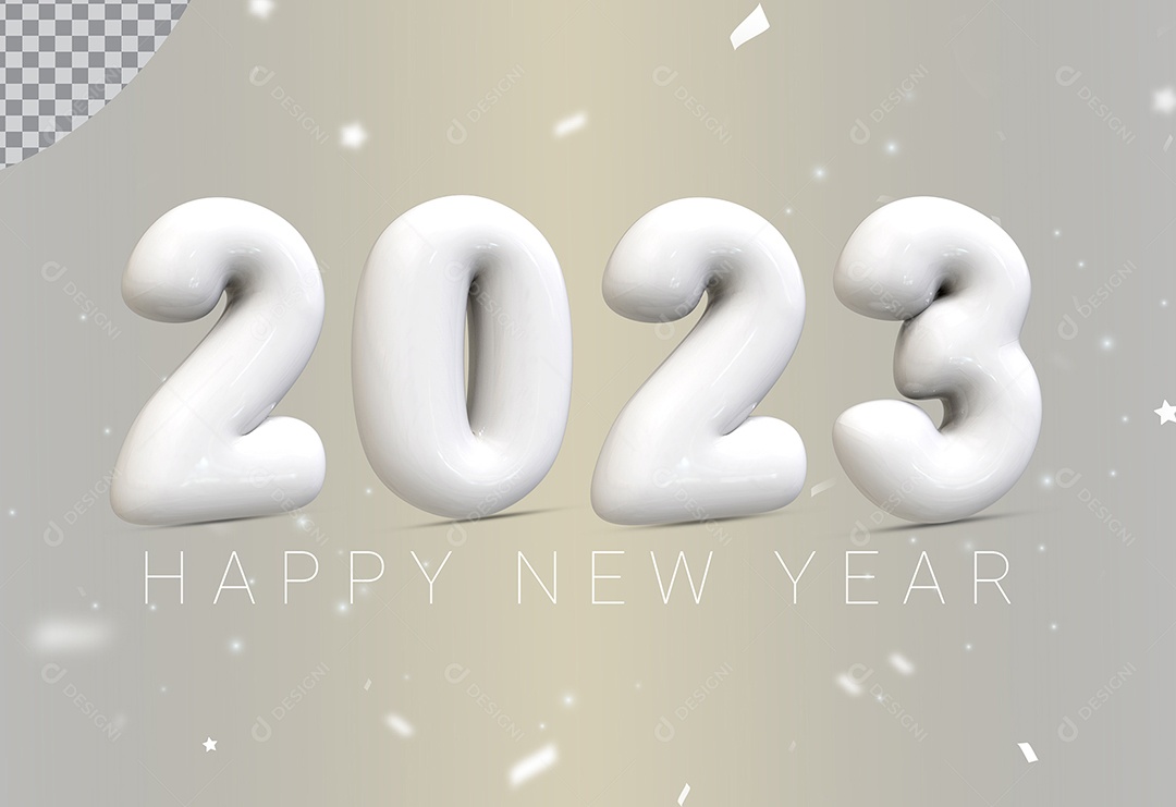 Elemento 3D Número 2023 Ano Novo Para Composição PSD