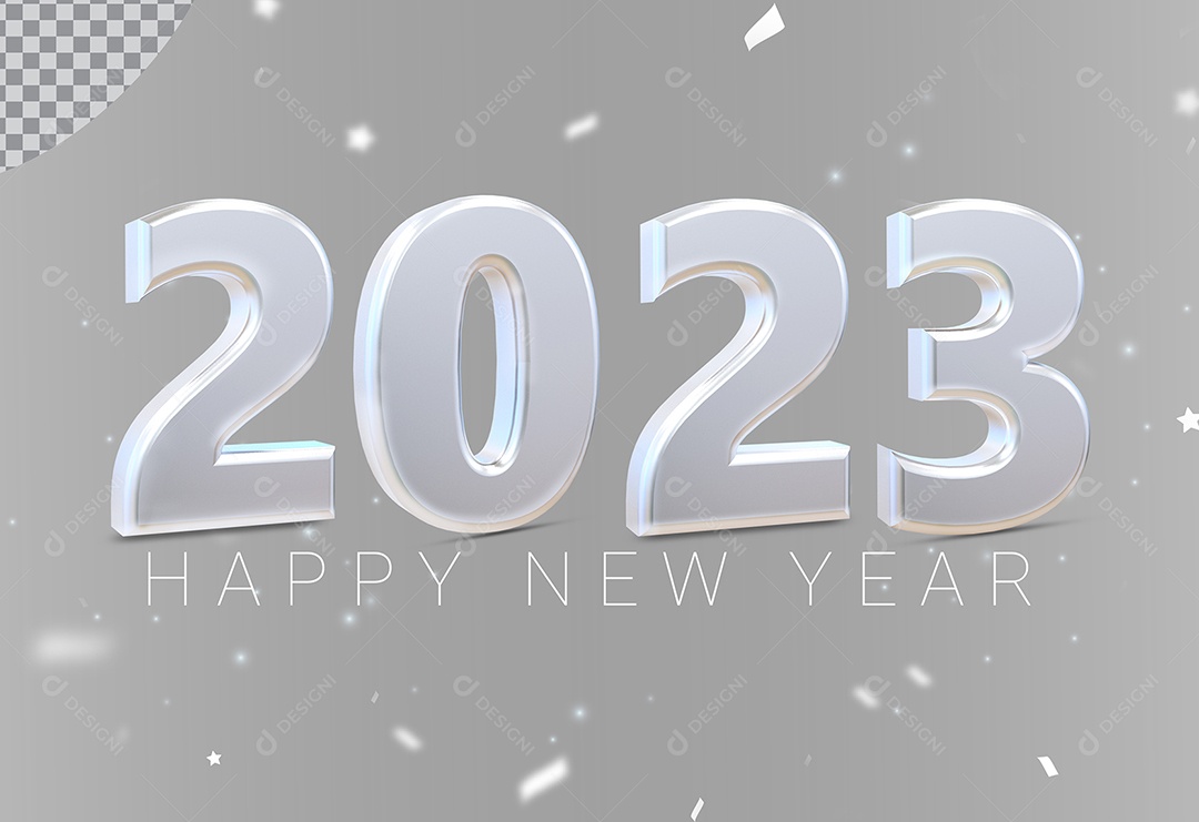 Elemento 3D Número 2023 Ano Novo Para Composição PSD