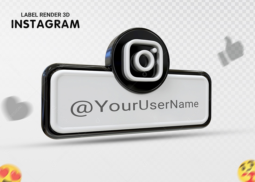 Ícone 3D Instagram Para Composição PSD