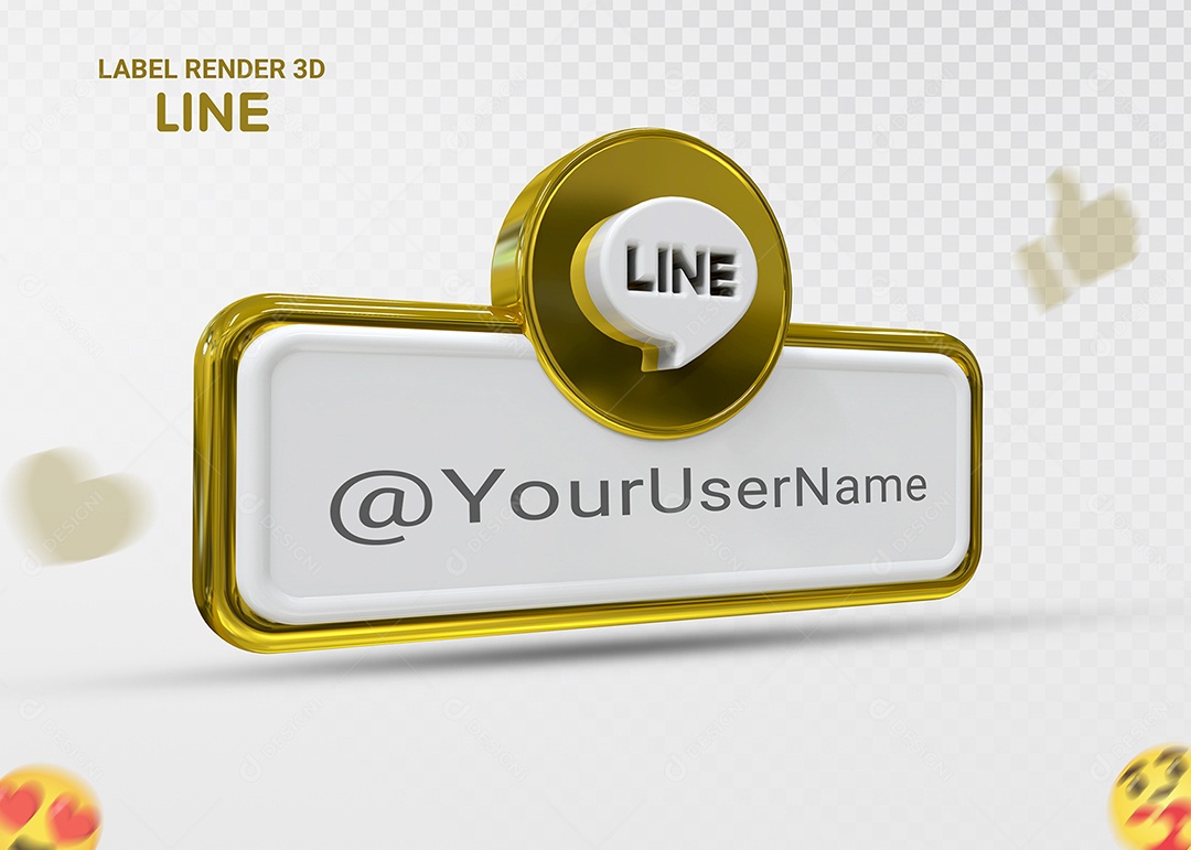 Ícone 3D Line Para Composição PSD