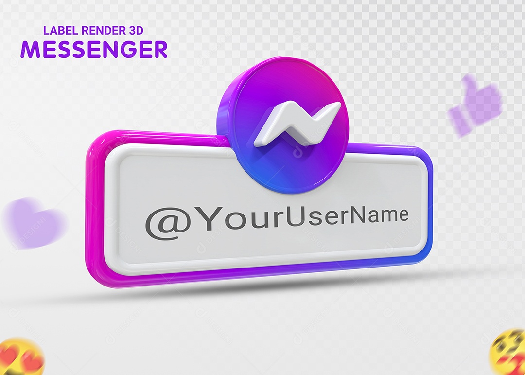 Ícone 3D Messenger Para Composição PSD