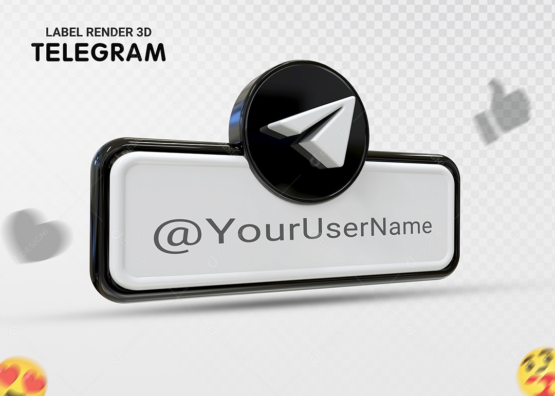 Ícone 3D Telegram Para Composição PSD