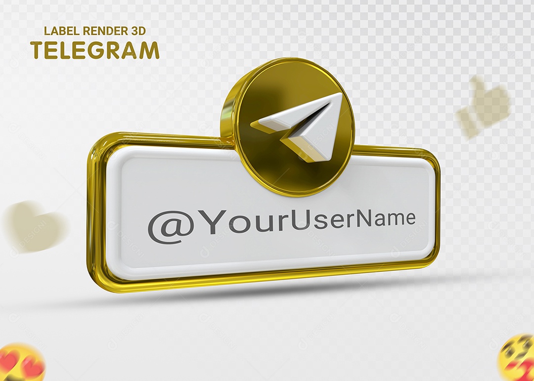Ícone 3D Telegram  Para Composição PSD
