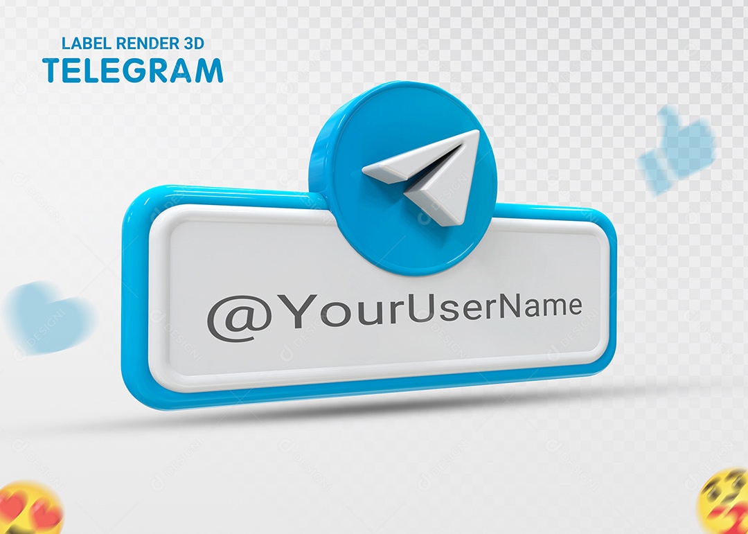 Ícone 3D Telegram Para Composição PSD