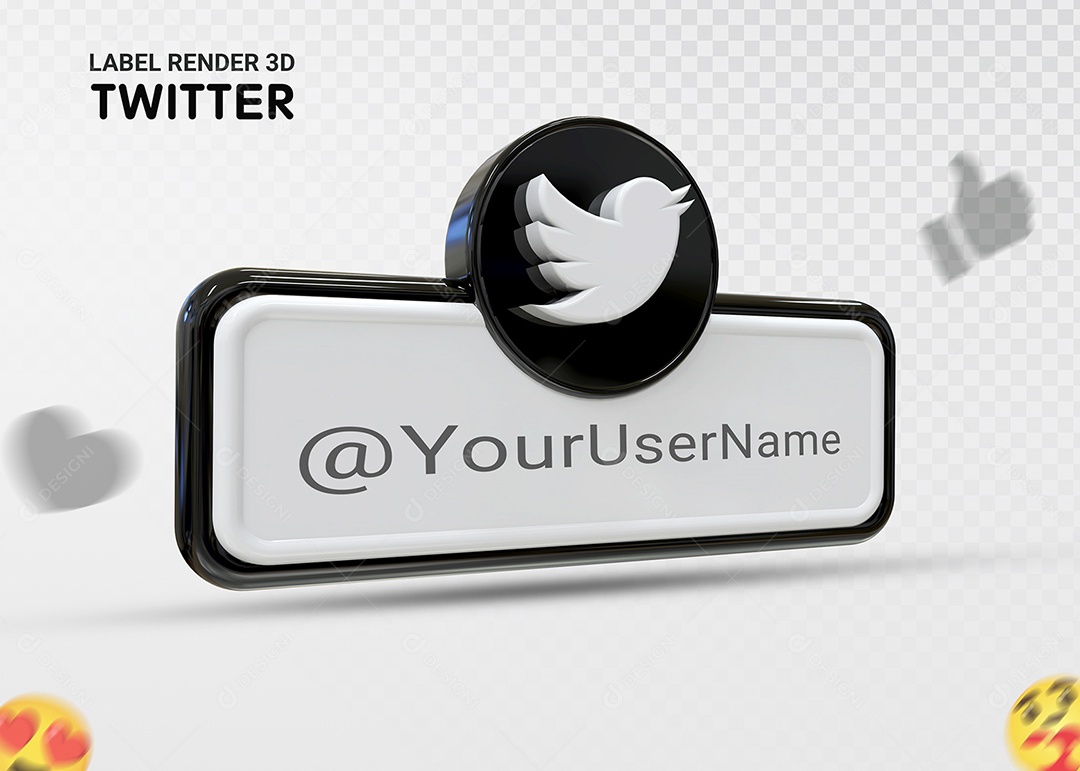 Ícone 3D Twitter Para Composição PSD