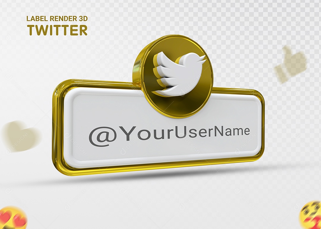 Ícone 3D Twitter Para Composição PSD