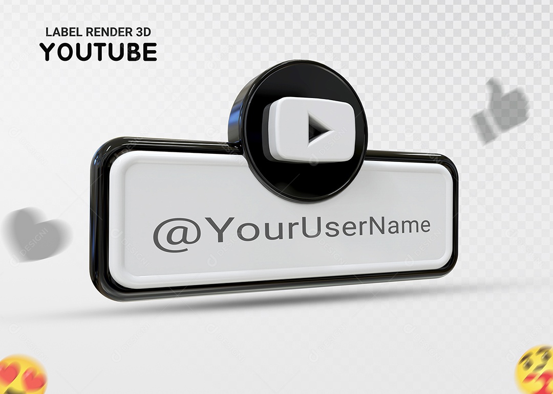 Ícone 3D You Tube Para Composição PSD